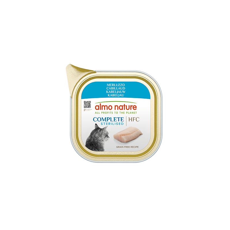 ALMO Nature HFC Complete pour Chat Stérilisé Cabillaud 85g