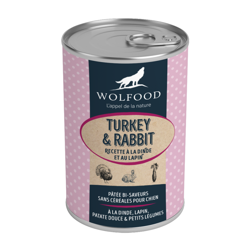 Wolfood Pâté Dinde et Lapin 400g