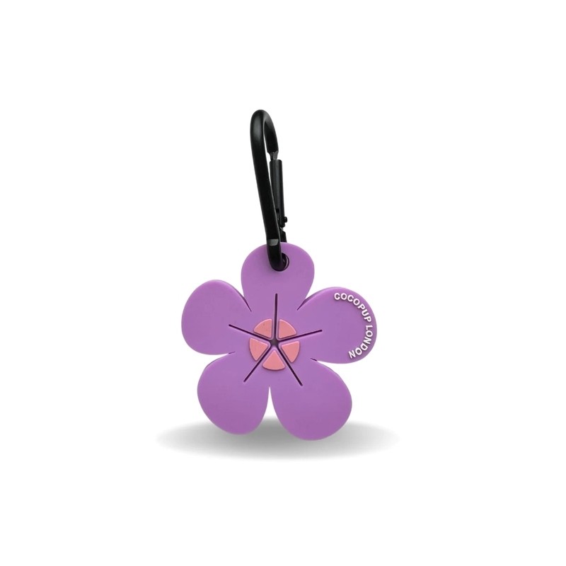 Attache Sac à Déjections Cocopoop - Pastel Flower violet et rose
