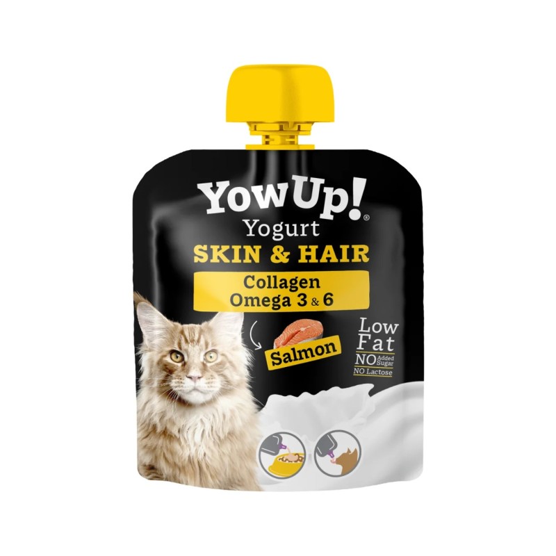 Yow Up - Yaourt pour Chat au Saumon Soin Peau et Pelage 85g