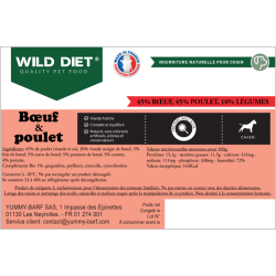 Yummy Barf Wild Diet Bœuf et Poulet