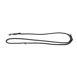 Laisse Multipositions en Nylon Rond 9mm x 2m Noire