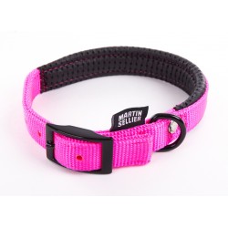Collier pour Chien en Nylon Confort Rose Fluo