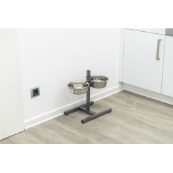 Dog Bar Métal avec 2 Gamelles Inox Réglables en Hauteur Trixie