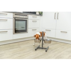 Dog Bar Métal avec 2 Gamelles Inox Réglables en Hauteur Trixie