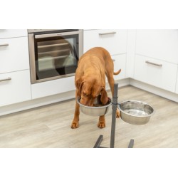 Dog Bar Métal avec 2 Gamelles Inox Réglables en Hauteur Trixie